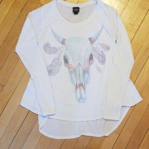 Feathered skull dress shirt